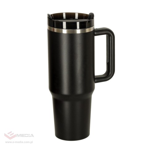 Kubek termiczny ze słomką i uchwytem termos 1200ml czarny