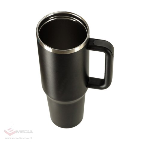 Kubek termiczny ze słomką i uchwytem termos 1200ml czarny