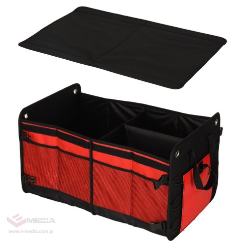 Organizer do bagażnika duża torba do samochodu czarny czerwony
