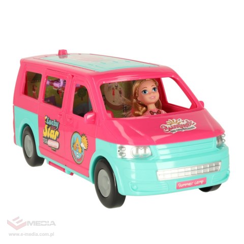 Samochód dla lalek kempingowy kamper akcesoria lalka basen