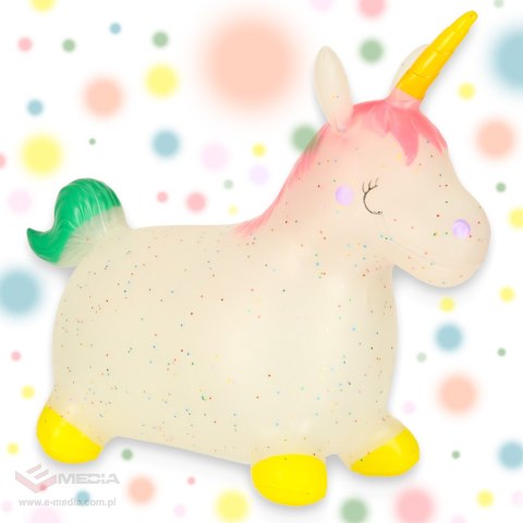 Skoczek dla dzieci do skakania z pompką gumowy jednorożec