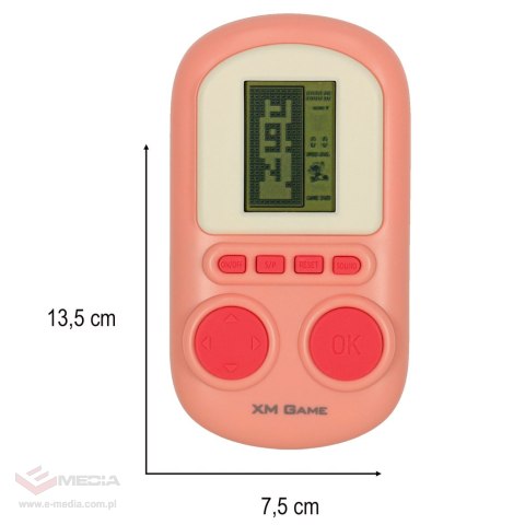Gra elektroniczna zręcznościowa mini konsola przenośna kieszonkowa różowa