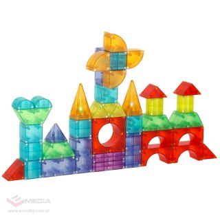 Klocki magnetyczne konstrukcyjne świecące elementy figury 3D 134 el.