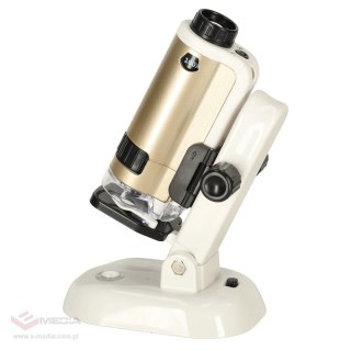 Mikroskop kieszonkowy szkolny edukacyjny naukowy mini LED akcesoria