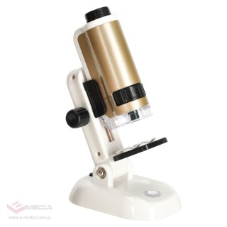 Mikroskop kieszonkowy szkolny edukacyjny naukowy mini LED akcesoria