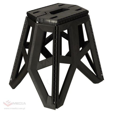 Taboret składany krzesełko turystyczne kempingowe przenośne 40 cm czarny