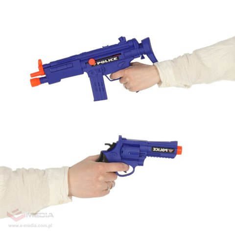 Zestaw policyjny małego policjanta pistolet karabin maska kajdanki akcesoria policyjne