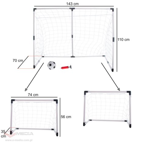 Bramka piłkarska do piłki nożnej dla dzieci 2w1 143x110x70cm