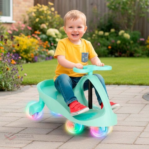 Jeździk grawitacyjny LED Swing Fix S3 świecące koła miętowy