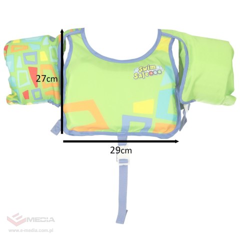 Kamizelka piankowa z rękawkami do pływania kapok dla dzieci 3-6 lat 19-30 kg BESTWAY 32174 zielona
