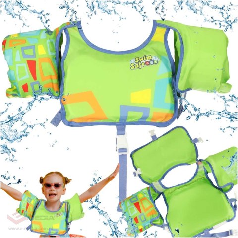 Kamizelka piankowa z rękawkami do pływania kapok dla dzieci 3-6 lat 19-30 kg BESTWAY 32174 zielona