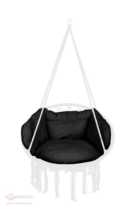 Poduszka LUARO na huśtawkę wiszącą bocianie gniazdo miękka czarna