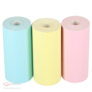 Rolki termiczne papier do drukarki aparatu 5,7cm x 3m 3 sztuki kolorowe