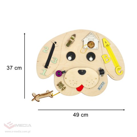 Tablica manipulacyjna drewniana pies 49 x 37 cm