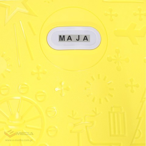 Walizka podróżna kabinowa dla dzieci na kółkach LED bagaż podręczny z imieniem żółty