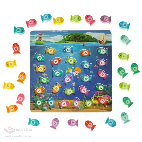 Gra drewniana rybki łowienie rybek na magnes montessori