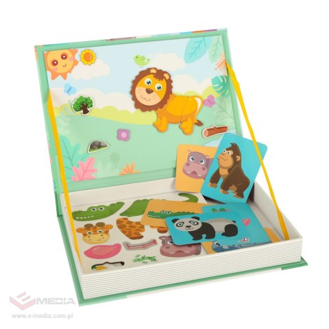 Książeczka magnetyczna układanka puzzle na magnes zwierzęta safari 47el.