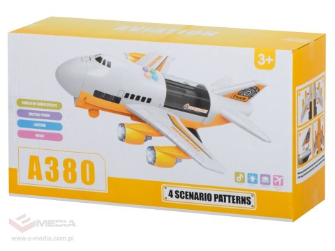 Transporter samolot + 6 aut pojazdy budowlane bok/przód