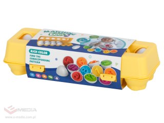 Układanka edukacyjna sorter dopasuj kształty cyferki jajka 12 sztuk