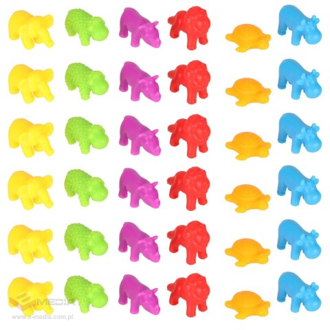 Zwierzęta safari edukacyjne nauka liczenia montessori 36el.