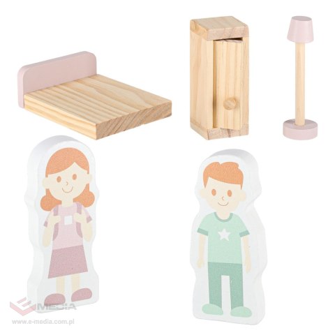 Domek dla lalek drewniany LULILO Peonio 70cm LED róż