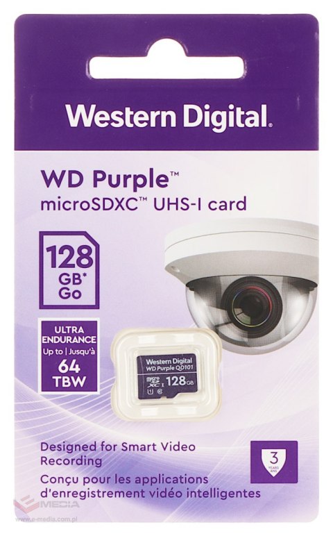 KARTA PAMIĘCI SD-MICRO-10/128-WD microSD UHS-I, SDXC 128 GB Western Digital