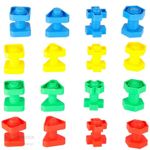 Klocki konstrukcyjne edukacyjne śruby montessori 30 elementów