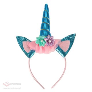 Kostium strój karnawałowy przebranie Jednorożec opaska+ spódniczka niebieski 3-6lat