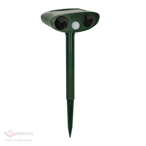 Odstraszacz solarny kretów na gryzonie kuny koty ptaki myszy szczury ultradźwięki czujnik ruchu