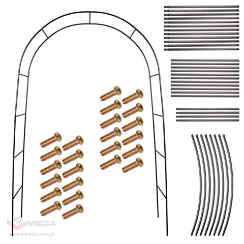 Pergola ogrodowa LUARO łuk uchwyt na róże kwiaty bluszcz pnącza metalowa 240 x 140 cm