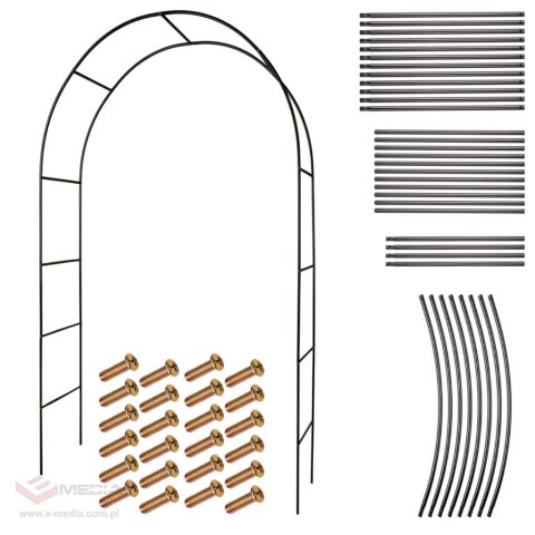 Pergola ogrodowa LUARO łuk uchwyt na róże kwiaty bluszcz pnącza metalowa 240 x 140 cm