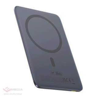 Powerbank Baseus PicoGo AM41 5000mAh 20W ultra-cienki, kompatybilny z MagSafe z czarnym kablem Baseus Simple USB-C 60W 30cm - sz