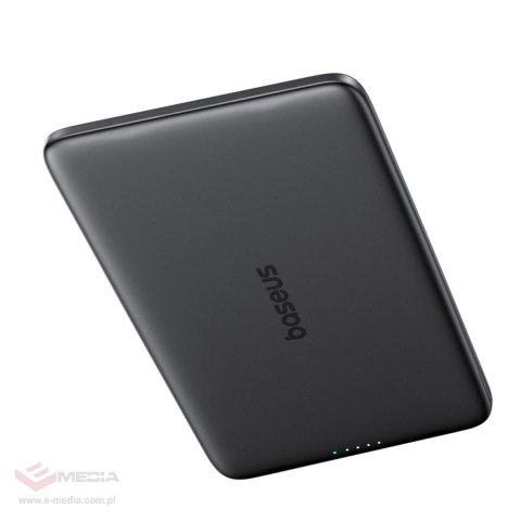 Powerbank Baseus PicoGo AM41 5000mAh 20W ultra-cienki, kompatybilny z MagSafe z czarnym kablem Baseus Simple USB-C 60W 30cm - sz