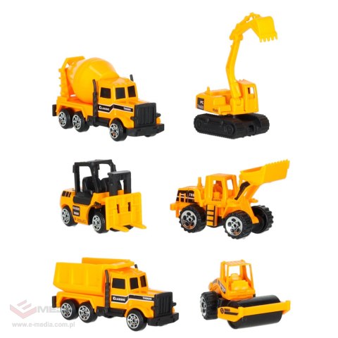 Transporter ciężarówka TIR wyrzutnia + metalowe auta maszyny budowlane