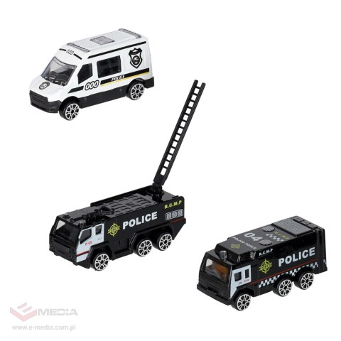 Transporter samolot + 3 auta policja