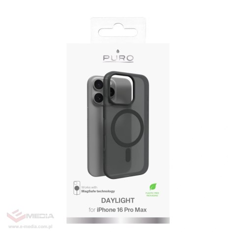 Etui silikonowe Puro Daylight MagSafe do iPhone 16 Pro Max - czarne