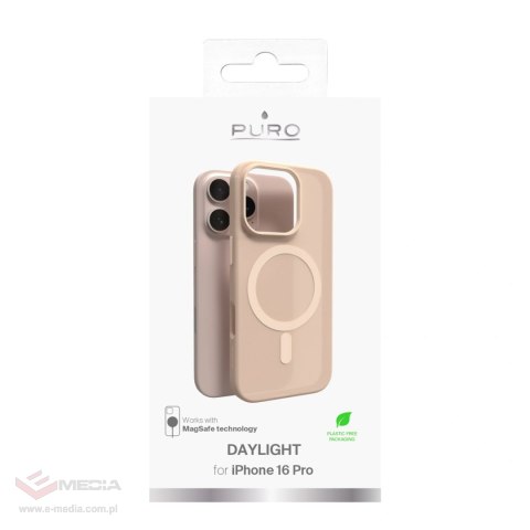 Etui silikonowe Puro Daylight MagSafe do iPhone 16 Pro - beżowe