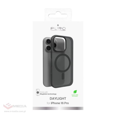 Etui silikonowe Puro Daylight MagSafe do iPhone 16 Pro - czarne