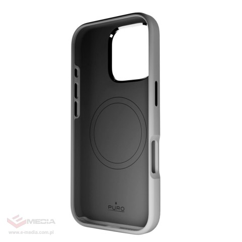 Etui silikonowe Puro Icon Mag Pro MagSafe do iPhone 16 Pro - ciemnoszare