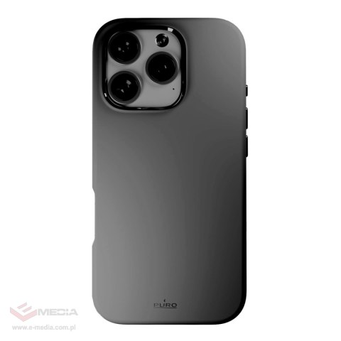 Etui silikonowe Puro Icon Mag Pro MagSafe do iPhone 16 Pro - ciemnoszare
