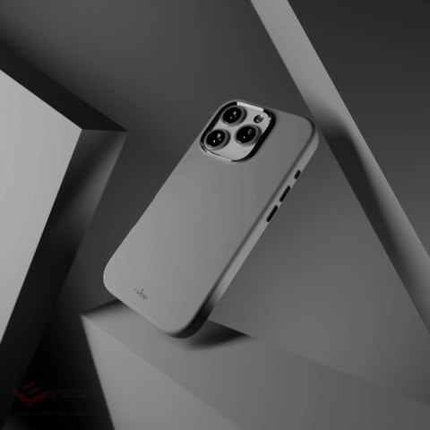 Etui silikonowe Puro Icon Mag Pro MagSafe do iPhone 16 Pro - ciemnoszare