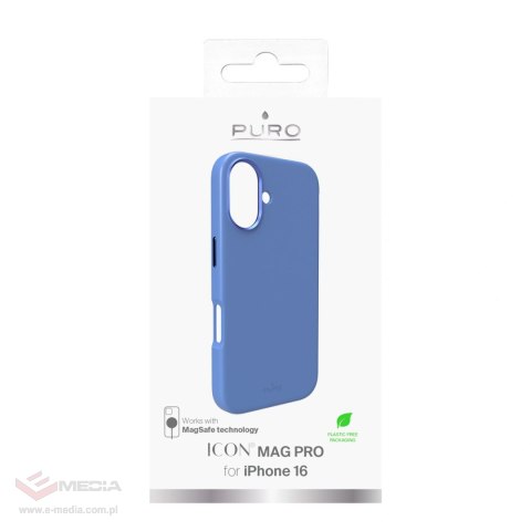 Etui silikonowe Puro Icon Mag Pro MagSafe do iPhone 16 - niebieskie