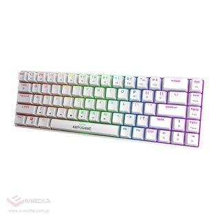 Klawiatura mechniczna Fifine GK1W, 65% RGB (biała)