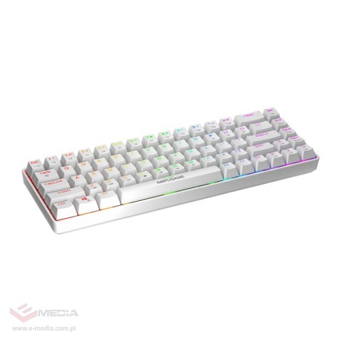 Klawiatura mechniczna Fifine GK1W, 65% RGB (biała)