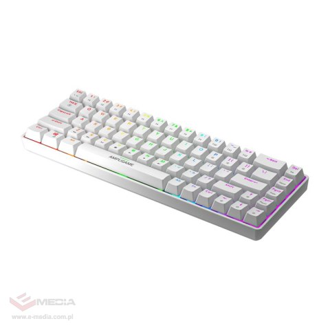 Klawiatura mechniczna Fifine GK1W, 65% RGB (biała)