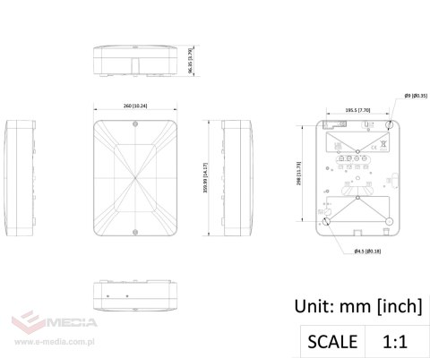 OBUDOWA DO PŁYT CENTRAL ALARMOWYCH AX HYBRID PRO DS-PZ501SHL-P Hikvision