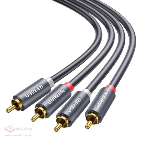 Przewód 2x RCA (Cinch) do 2x RCA (Cinch) UGREEN AV104 2m (czarny)