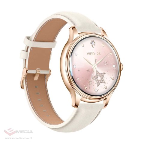 Smart Watch COLMI L28 (Złoty + złoty skórzany pasek)