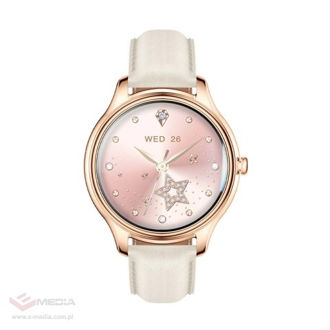 Smart Watch COLMI L28 (Złoty + złoty skórzany pasek)