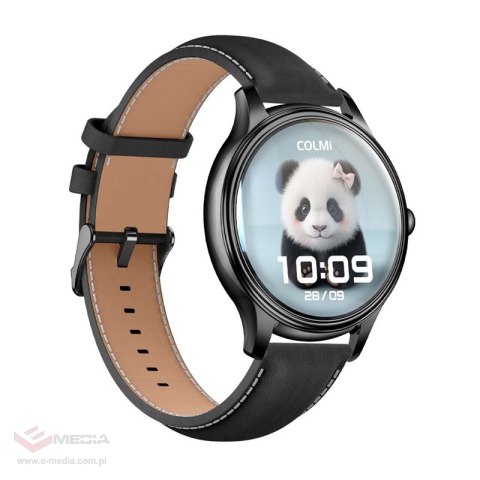 Smart Watch COLMI L28 (czarny silikon + czarny skórzany pasek)